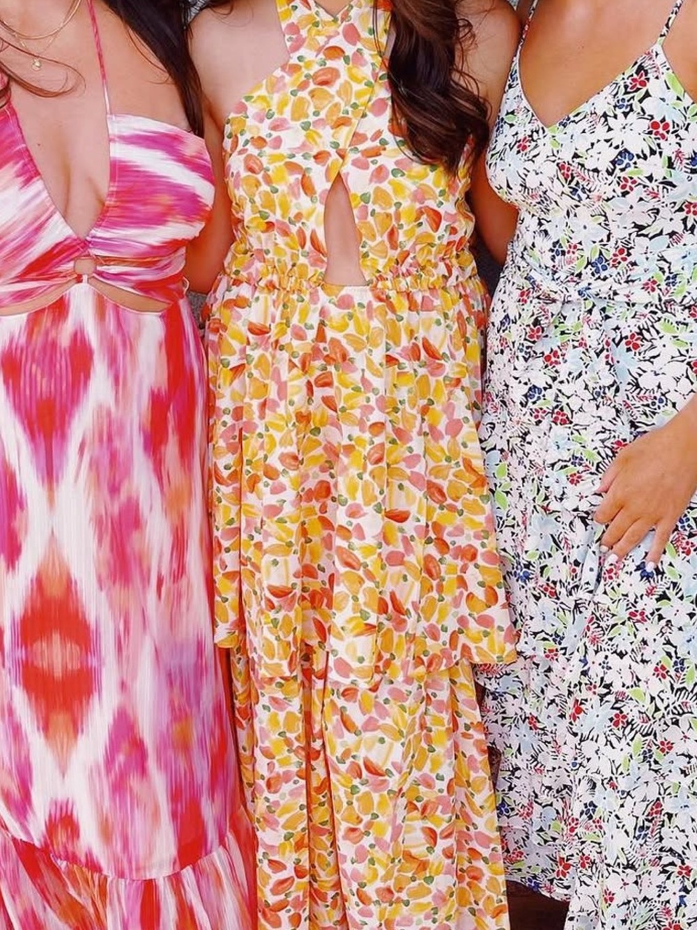 Yellow Floral Tiered Sundress with Keyhole Detail | Hello Molly